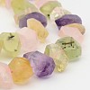Natural Prehnite & Rose Quartz & Amethyst & Citrine Nuggets Beads Strands G-P082-13-1