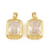 Brass Pave Clear Cubic Zirconia Charms CU-CBAA571-15G-1