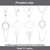 ANATTASOUL 18Pcs 18 Style Alloy Curb & Paperclip & Herringbone Chain Necklaces Set NJEW-AN0001-43-7