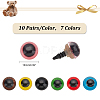   70 Pairs 7 Colors Craft Plastic Doll Eyes Stuffed Toy Eyes DIY-PH0017-86-2