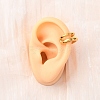 Two-layer  C-Shaped 304 Stainless Steel Two Tone Cuff Earrings EJEW-A131-04E-G-3
