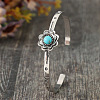 Retro Alloy and Synthetic Turquoise Cuff Bangles for Women FS-WG1808F-01-2