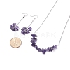 Natural Amethyst Chips Beaded Jewelry Set SJEW-JS01231-03-8