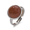 Half Round Synthetic Goldstone Finger Rings RJEW-M062-01P-06-2