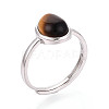 Oval Natural Tiger Eye Open Cuff Ring STER-T008-88P-1