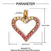304 Stainless Steel with Rhinestone Charms RB-OY001-34G-01-2