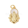 Brass Pave Natural White Shell Religion Pendants KK-S522-23G-C-1