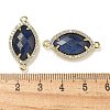 Dyed Natural Lapis Lazuli Faceted Horse Eye Connector Charms G-G181-07G-04-3