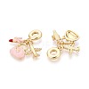 Brass Micro Pave Clear Cubic Zirconia and Enamel European Dangle Charms KK-T079-81G-2
