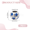 30Pcs Large Hole FootBall/Soccer Ball Alloy Enamel European Beads MPDL-ME0001-06B-2
