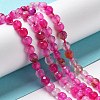 Faceted Natural Striped Agate/Banded Agate Beads Strands X-G-F447-4mm-H08-7