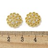 Brass Clear Cubic Zirconia Bead Caps KK-A236-15C-G-2