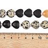 Gradient Color Natural Lava Rock & Pink Aventurine & Topaz Jade & Dalmatian Jasper & Black Obsidian Beads Strands G-B185-A01-6