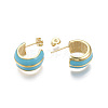 Brass Stud Earrings EJEW-R144-008-NF-3