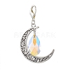 Alloy Moon & Glass Pendant Decorations HJEW-JM02689-02-2