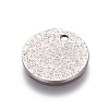 Non-Tarnish 304 Stainless Steel Textured Pendants X-STAS-I098-01-12mm-P-2