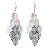 430 Stainless Steel Leaf Dangle Earrings EJEW-A137-08P-03-3