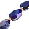Electroplated Natural Agate Beads Strands G-L604-B01-01B-2