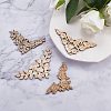 20Pcs 4 Styles Flower Patterns Hollow out Unfinished Wood Pieces DIY-CJ0002-09-9