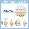  4Pcs 2 Styles Mother's Day Theme Natural Cultured Freshwater Pearl Pendants PEAR-NB0001-82-2