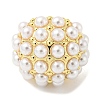 Rack Plating Brass Open Cuff Ring for Women RJEW-F157-01G-2