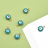 Golden Tone Brass Enamel Charms KK-Q571-05E-6