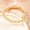 Brass Pave Clear Cubic Zirconia Tennis Bracelets for Women KK-CBA68DA-08G-3