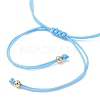 Flower Glass Seed Beads & Dyed Natural White Jade Beaded Bracelets BJEW-MZ00222-03-5