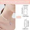 2Pcs 925 Sterling Silver Micro Pave Clear Cubic Zirconia Twister Clasps STER-BBC0007-49S-2