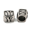 316 Surgical Stainless Steel with Rhinestone Large Hole Cube Beads STAS-Q326-08AS-01-2