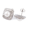 304 Stainless Steel Rhinestone Stud Earrings EJEW-A049-15P-2