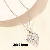 304 Stainless Steel Heart Pendant Necklaces for Men and Women FS-WG1B83F-13-1