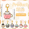 24Pcs 6 Styles Printed Alloy Enamel Pendant Decorations HJEW-YW00247-3