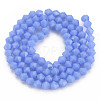 Opaque Solid Color Glass Beads Strands GLAA-Q080-4mm-B12-2