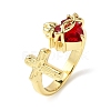 Glass Cuff Open Rings RJEW-P178-01E-G-4