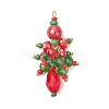 Glass Beaded Christmas Tree Pendants PALLOY-MZ01024-1
