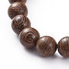 Unisex Wood Beads Stretch Bracelets BJEW-JB04961-4