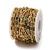 Brass Glass Rectangle Link Chains CHC-R001-01G-05-3