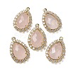 Natural Rose Quartz Faceted Teardrop Pendants G-I375-01G-16-1