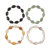 Horse Eye Natural Larvikite/Hematoid Quartz/Green Aventurine & Electroplate Non-magnetic Synthetic Hematite Beads Stretch Bracelets for Women BJEW-JB14076-3