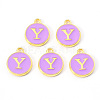 Golden Plated Alloy Enamel Charms X-ENAM-S118-10Y-2