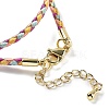 Polyester Cord Braided Necklace Makings MAK-L043-03G-24-3