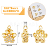 DICOSMETIC 12Pcs 2 Colors Rack Plating Brass Micro Pave Cubic Zirconia Charms KK-DC0003-18-2