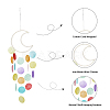 3Pcs 3 Colors Cotton Cord Wrapped Iron Moon Wind Chimes HJEW-BC0001-55-5