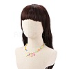 Acrylic Charm Necklace with Round Beaded Chains for Women NJEW-JN04165-7