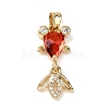 Brass Micro Pave Cubic Zirconia Pendants KK-K375-27G-2
