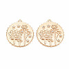 Brass Micro Pave Clear Cubic Zirconia Pendants LS-KK-S364-191-1