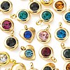 36Pcs 12 Colors 304 Stainless Steel Rhinestone Charms STAS-LS0001-29G-4