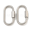 Non-Tarnish 304 Stainless Steel Screw Carabiner Lock Charms STAS-C092-05G-P-1