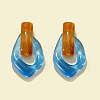 Oval Resin Dangle Stud Earrings FS-WGCF92D-06-1